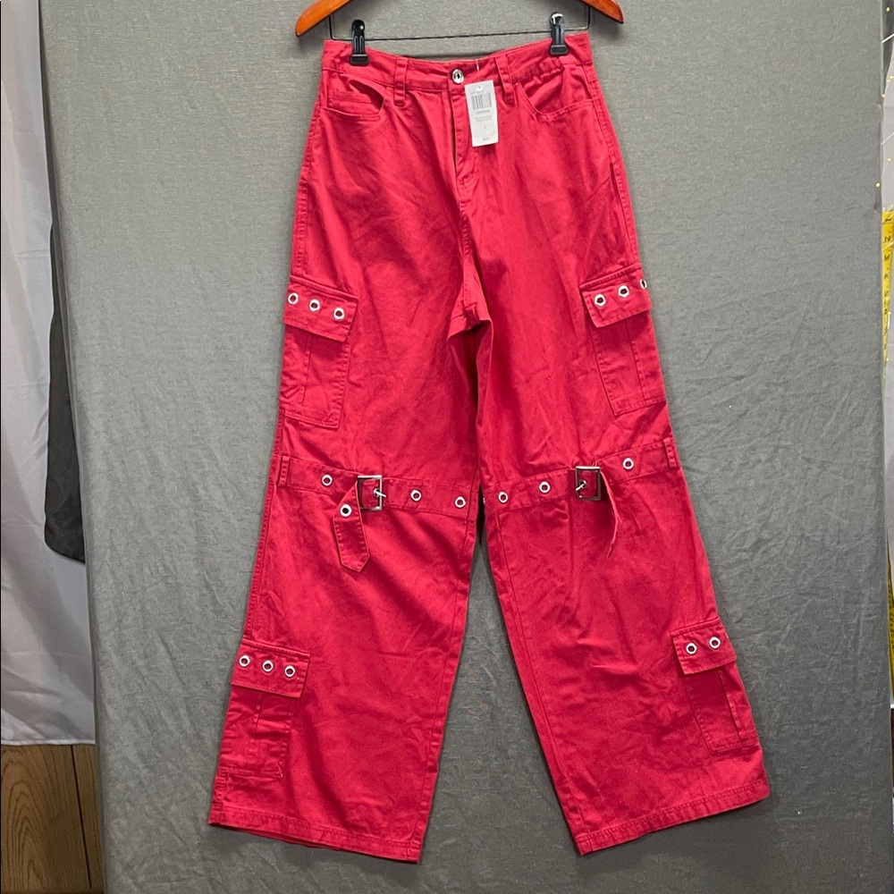 Hot Topic Red‎ Wide Leg Pants with Relaxed Fit